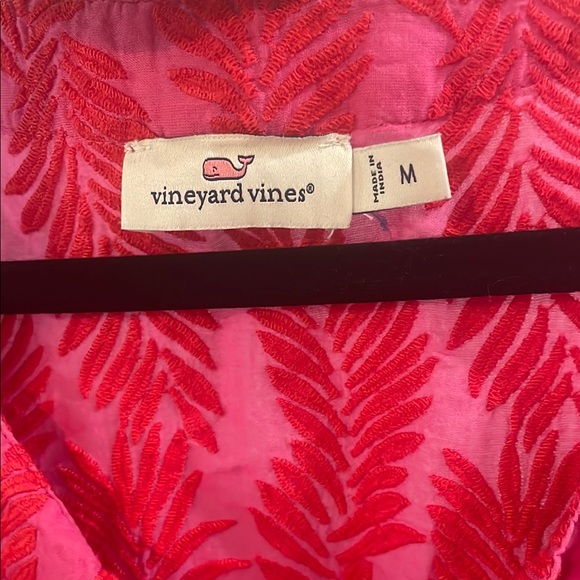 Vineyard Vines Pink and Orange Flutter Sleeve Mini Dress - Picture 2 of 5